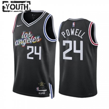 Camiseta Niños NBA Los Angeles Clippers Norman Powell 24 2022-23 Nike City Edition Negro Swingman